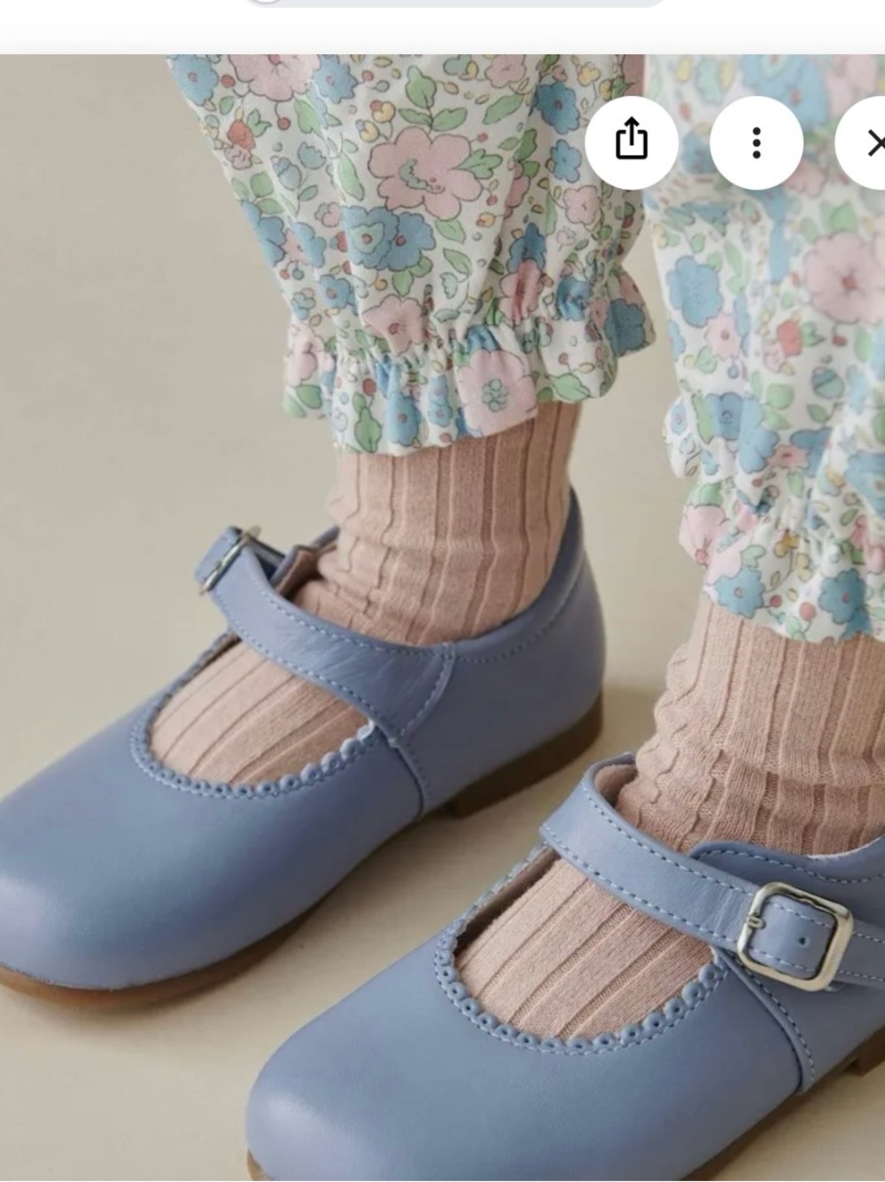 La Coqueta Dusty Blue Mary Jane Shoes size 8 or EU 24 - Picture 3 of 11